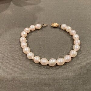 Vintage Pearl 14k Gold Bracelet 7.5in